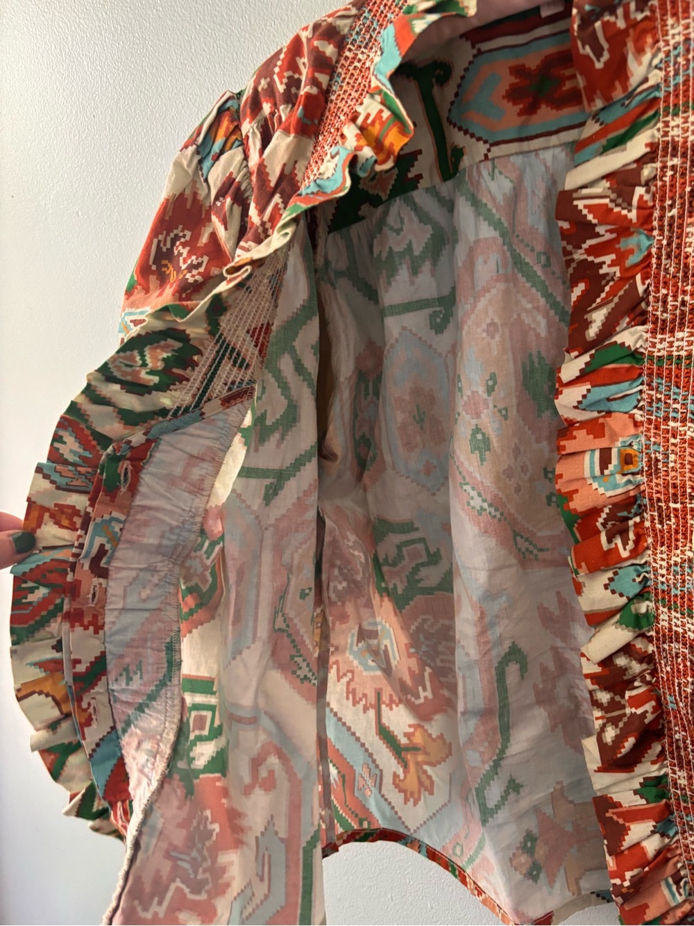 Love The Label Ruffle Puff Sleeve Open Jacket SZ M Boho Festival - Picture 5 of 9